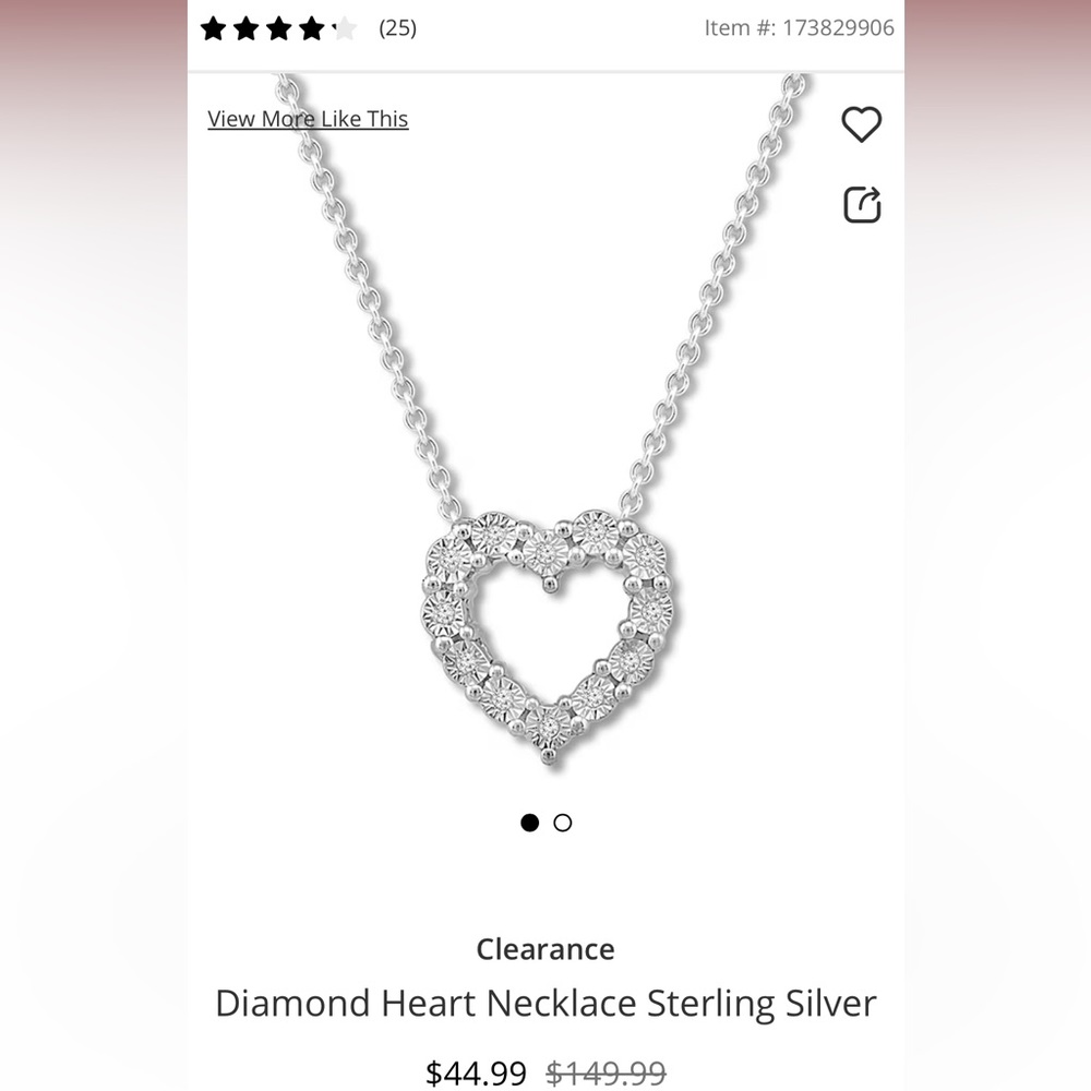 Kay Jewlers heart shape necklace